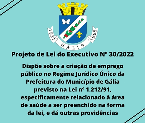 Projeto de Lei do Executivo Nº 30-2022