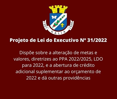 Projeto de Lei do Executivo Nº 31-2022