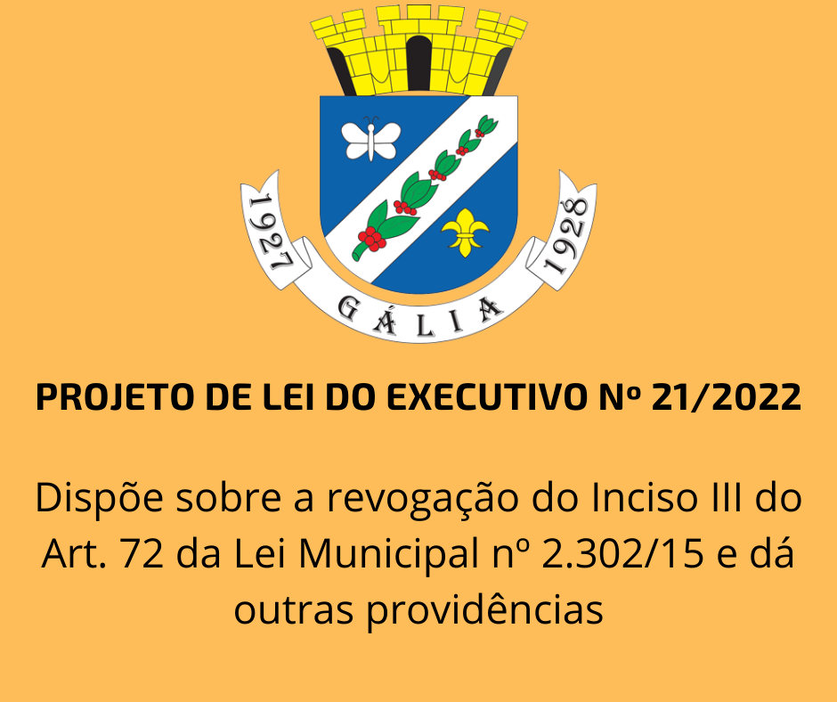 Projeto de Lei do Executivo Nº 21-2022